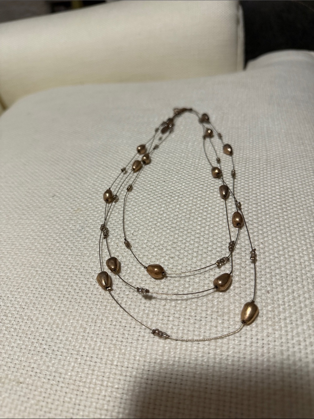 Coldwater Creek Multi-Strand Bronze-Tone Bead Necklace
